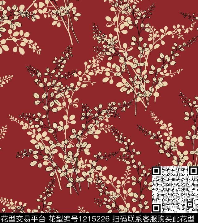 女装数码华亿平台手绘传统印花华亿平台下载（图片编号: 1215226） - 瓦栏（Walan）