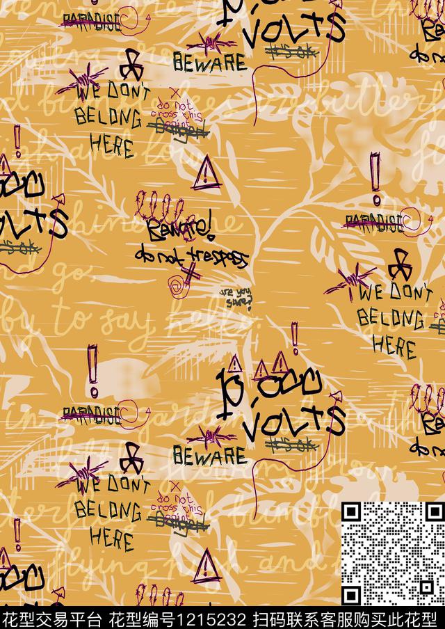 时尚字母印花传统印花华亿平台下载（图片编号: 1215232） - 瓦栏（Walan）