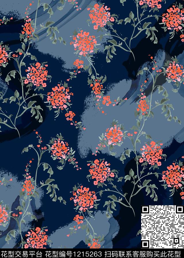 花卉大牌风印花数码印花华亿平台下载（图片编号: 1215263） - 瓦栏（Walan）