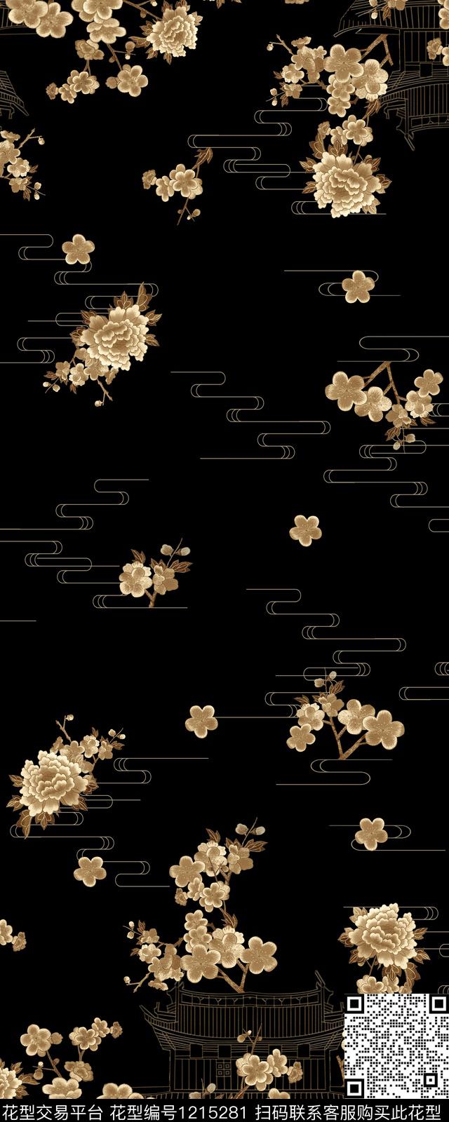 数码华亿平台花卉双边定位花数码印花华亿平台下载（图片编号: 1215281） - 瓦栏（Walan）