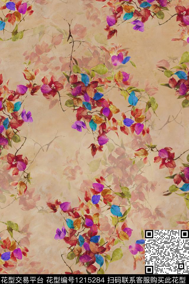 数码华亿平台花卉1/2接数码印花华亿平台下载（图片编号: 1215284） - 瓦栏（Walan）