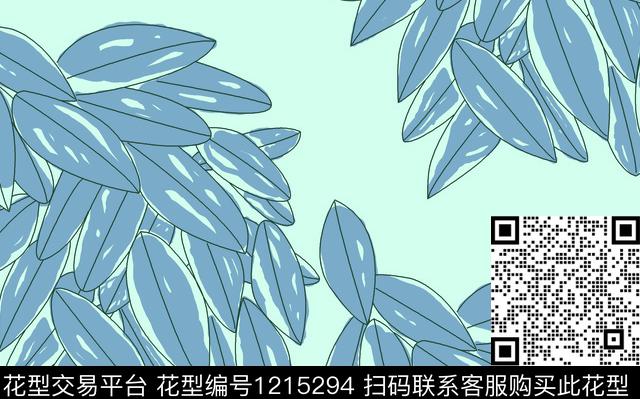 手绘花卉绿植树叶传统印花华亿平台下载（图片编号: 1215294） - 瓦栏（Walan）