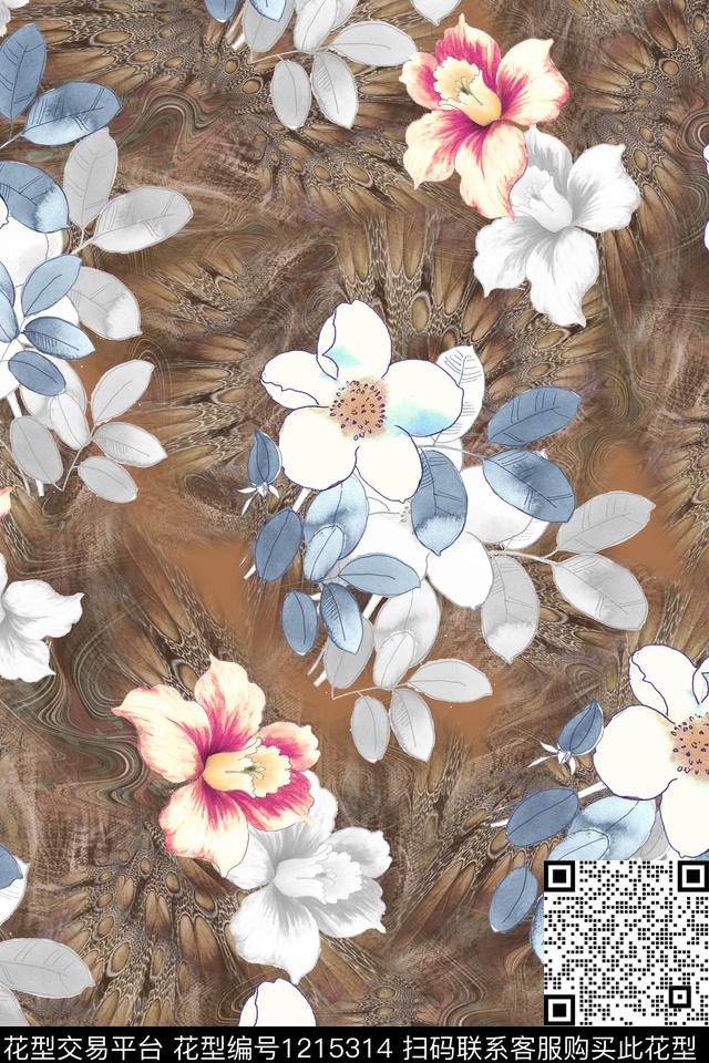 数码华亿平台花卉满版散花数码印花华亿平台下载（图片编号: 1215314） - 瓦栏（Walan）