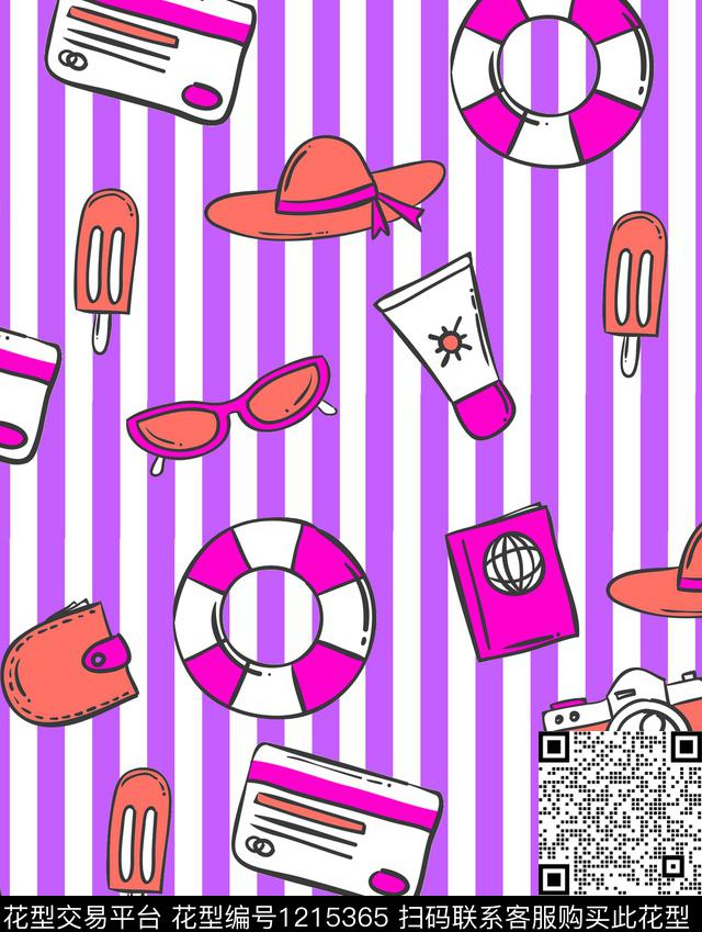 春夏华亿平台休闲条纹传统印花华亿平台下载（图片编号: 1215365） - 瓦栏（Walan）