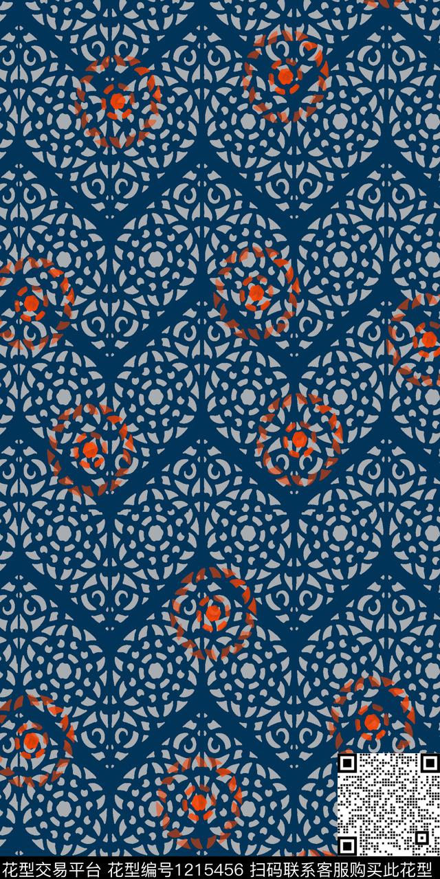 洋阳---民族风民族风花纹丝绸真丝传统印花华亿平台下载（图片编号: 1215456） - 瓦栏（Walan）