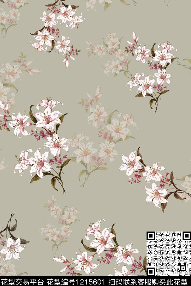 百合休闲大牌风数码印花华亿平台下载（图片编号: 1215601） - 瓦栏（Walan）