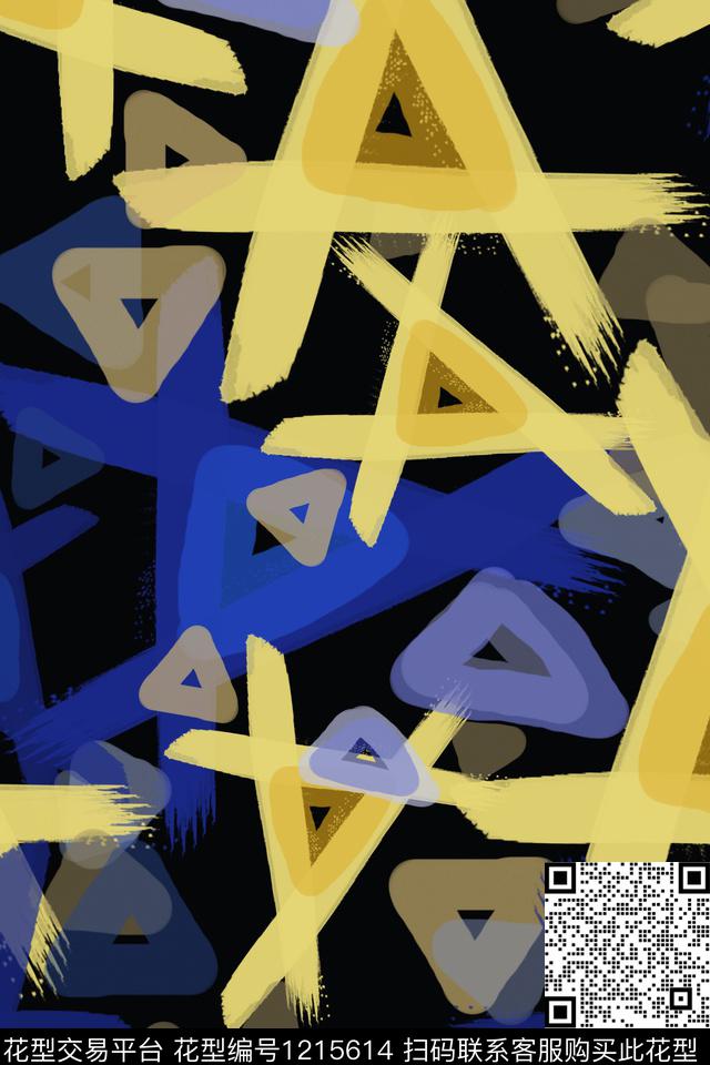 三角形手绘线条笔触几何传统印花华亿平台下载（图片编号: 1215614） - 瓦栏（Walan）