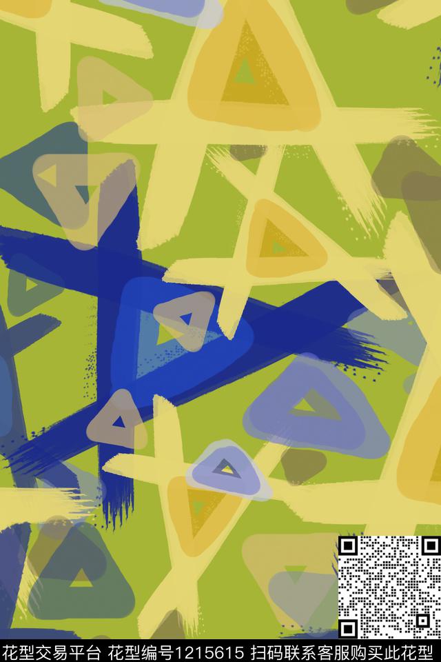 三角形手绘线条笔触几何传统印花华亿平台下载（图片编号: 1215615） - 瓦栏（Walan）