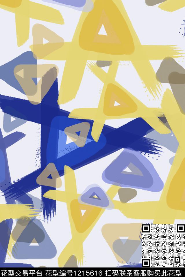 三角形手绘线条笔触几何传统印花华亿平台下载（图片编号: 1215616） - 瓦栏（Walan）