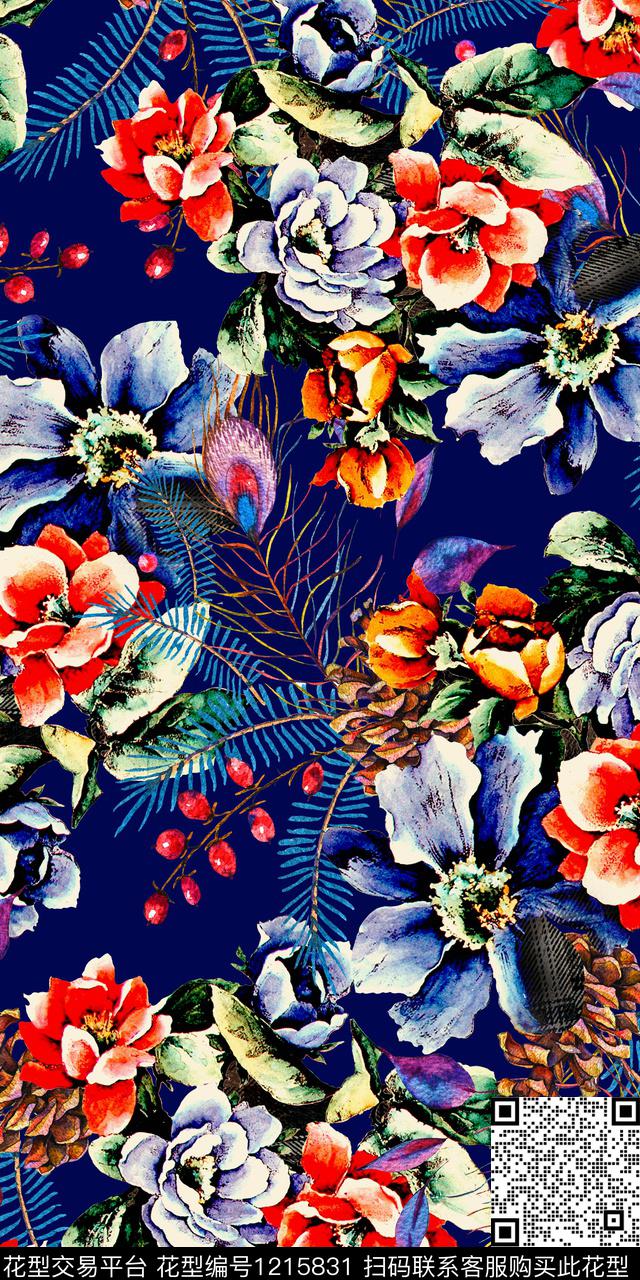 数码华亿平台抽象手绘数码印花华亿平台下载（图片编号: 1215831） - 瓦栏（Walan）