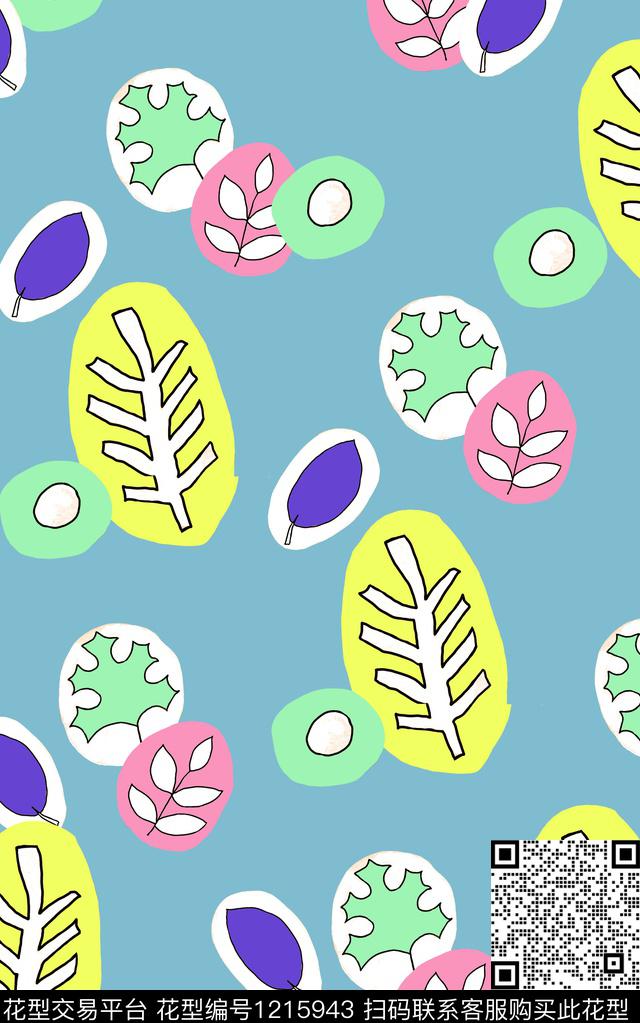 字母几何线条数码印花华亿平台下载（图片编号: 1215943） - 瓦栏（Walan）