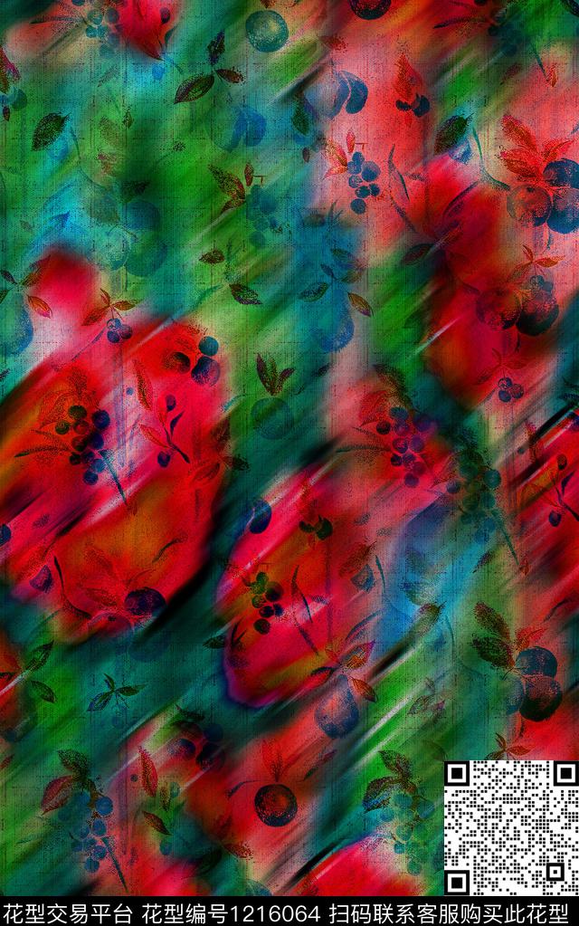 花卉香云纱民族风数码印花华亿平台下载（图片编号: 1216064） - 瓦栏（Walan）