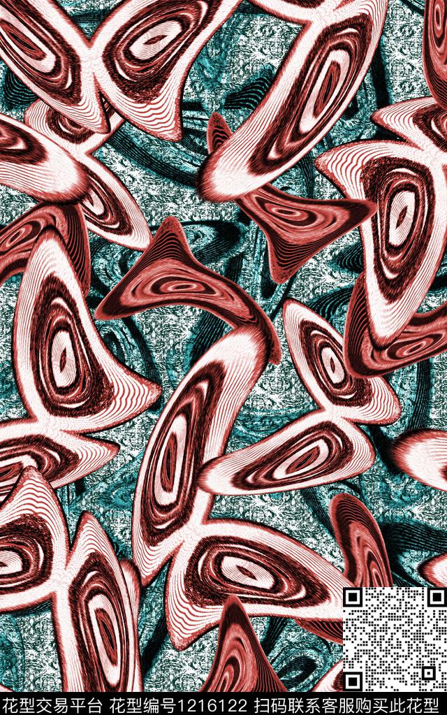 几何抽象肌理数码印花华亿平台下载（图片编号: 1216122） - 瓦栏（Walan）