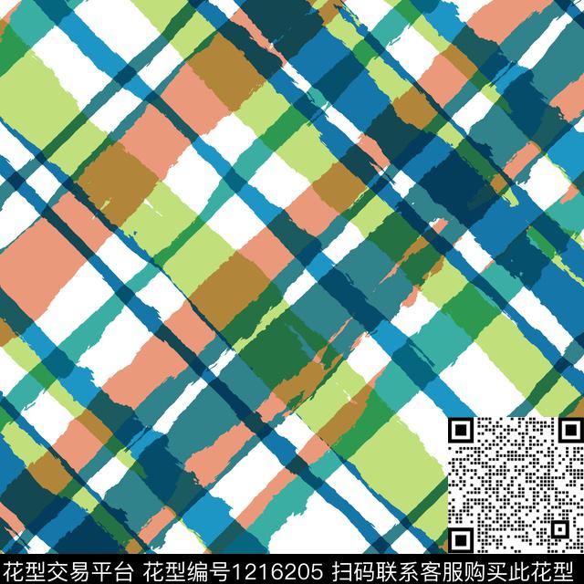 女装几何格子传统印花华亿平台下载（图片编号: 1216205） - 瓦栏（Walan）