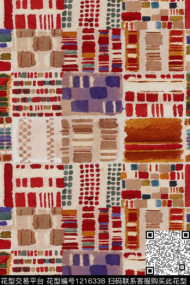 数码华亿平台几何抽象数码印花华亿平台下载（图片编号: 1216338） - 瓦栏（Walan）