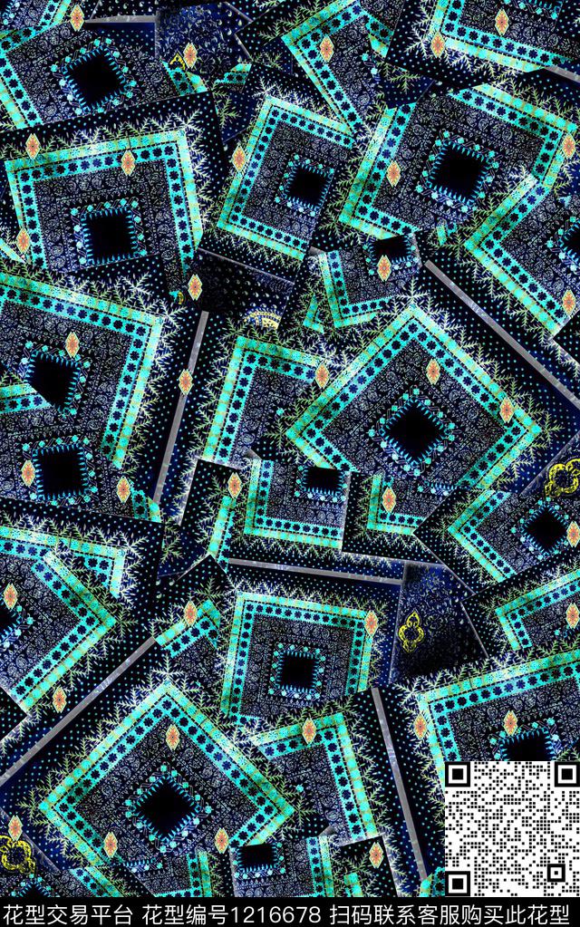 肌理民族风中老年数码印花华亿平台下载（图片编号: 1216678） - 瓦栏（Walan）