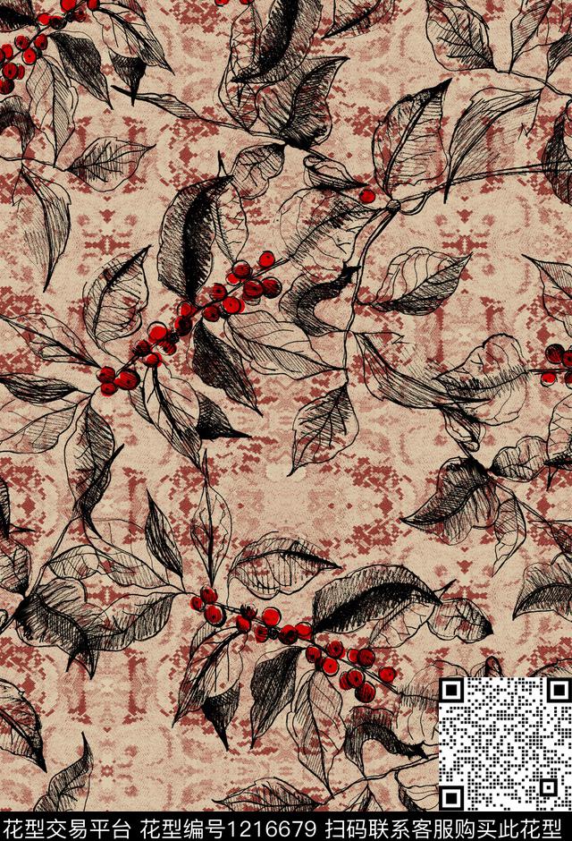 小碎花肌理线条数码印花华亿平台下载（图片编号: 1216679） - 瓦栏（Walan）