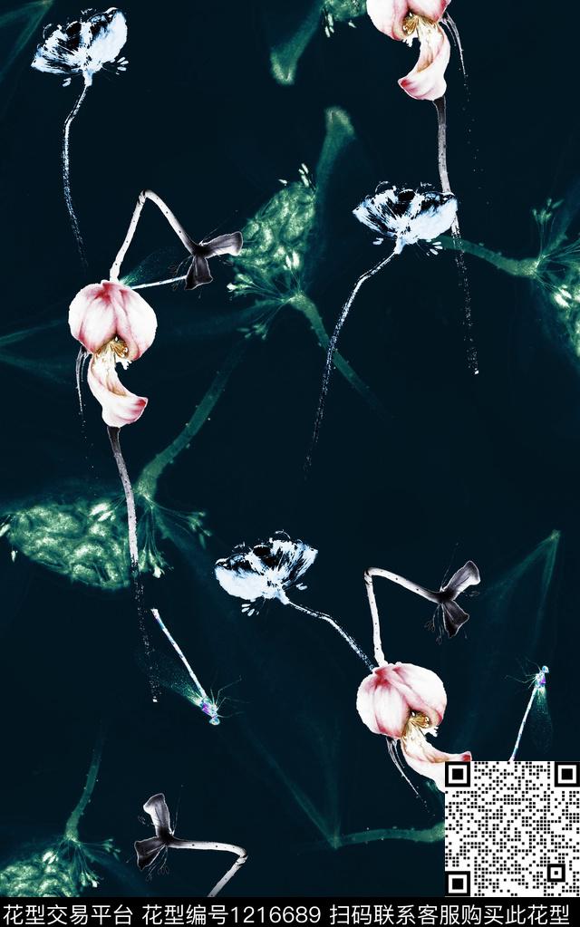 花卉肌理中国风数码印花华亿平台下载（图片编号: 1216689） - 瓦栏（Walan）