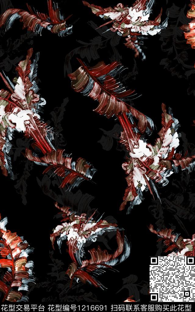 花卉肌理中国风数码印花华亿平台下载（图片编号: 1216691） - 瓦栏（Walan）