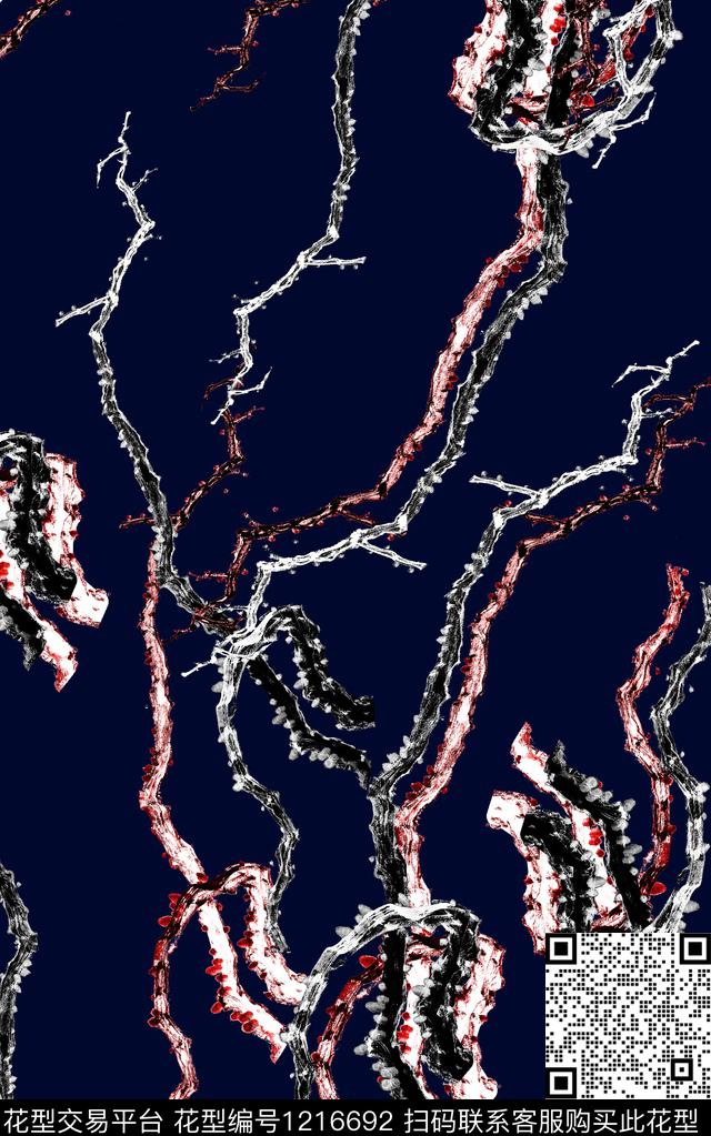 花卉肌理中国风数码印花华亿平台下载（图片编号: 1216692） - 瓦栏（Walan）