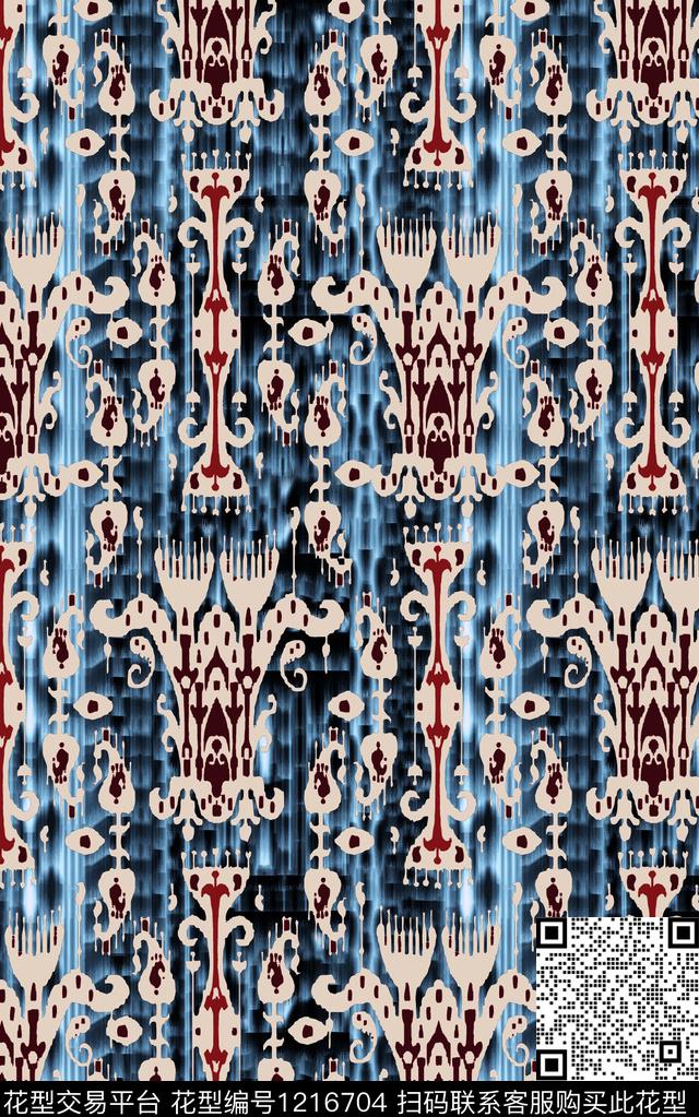 肌理民族风中老年数码印花华亿平台下载（图片编号: 1216704） - 瓦栏（Walan）