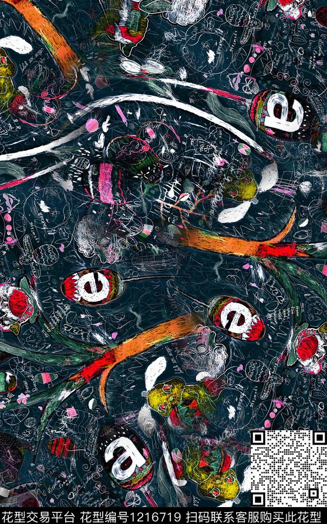 几何抽象肌理数码印花华亿平台下载（图片编号: 1216719） - 瓦栏（Walan）