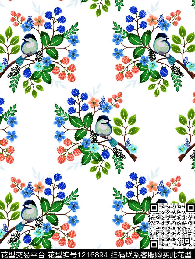 趣味鸟创意数码印花华亿平台下载（图片编号: 1216894） - 瓦栏（Walan）