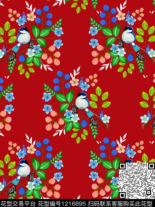 趣味鸟创意数码印花华亿平台下载（图片编号: 1216895） - 瓦栏（Walan）