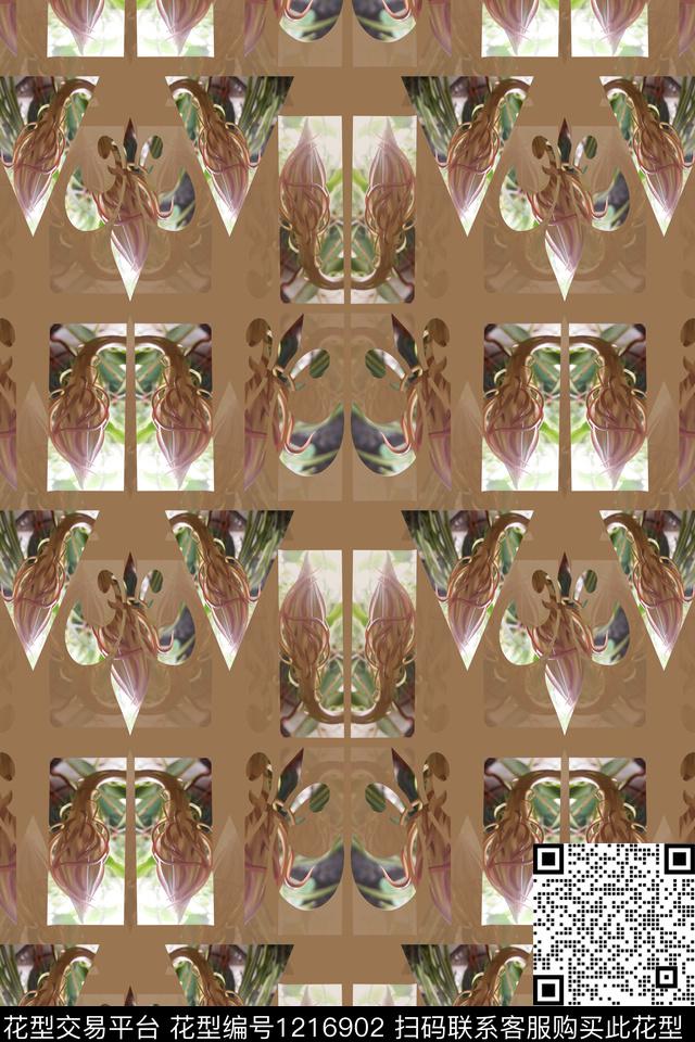 几何花卉昙花照片个性照片数码印花华亿平台下载（图片编号: 1216902） - 瓦栏（Walan）