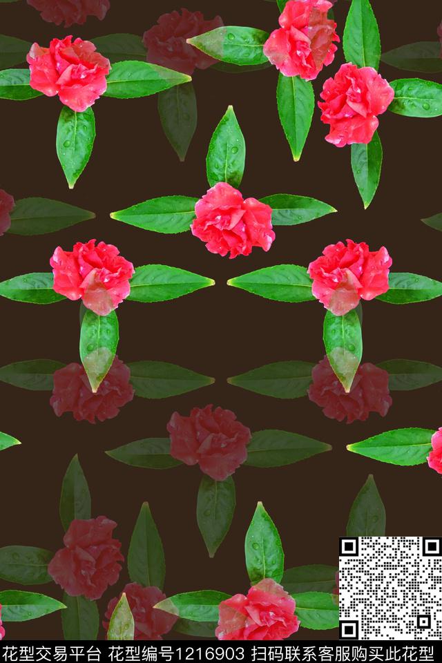 风格化花卉植物凤仙花图片数码印花华亿平台下载（图片编号: 1216903） - 瓦栏（Walan）