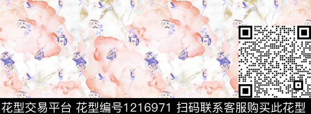 水彩花卉抽象肌理数码印花华亿平台下载（图片编号: 1216971） - 瓦栏（Walan）