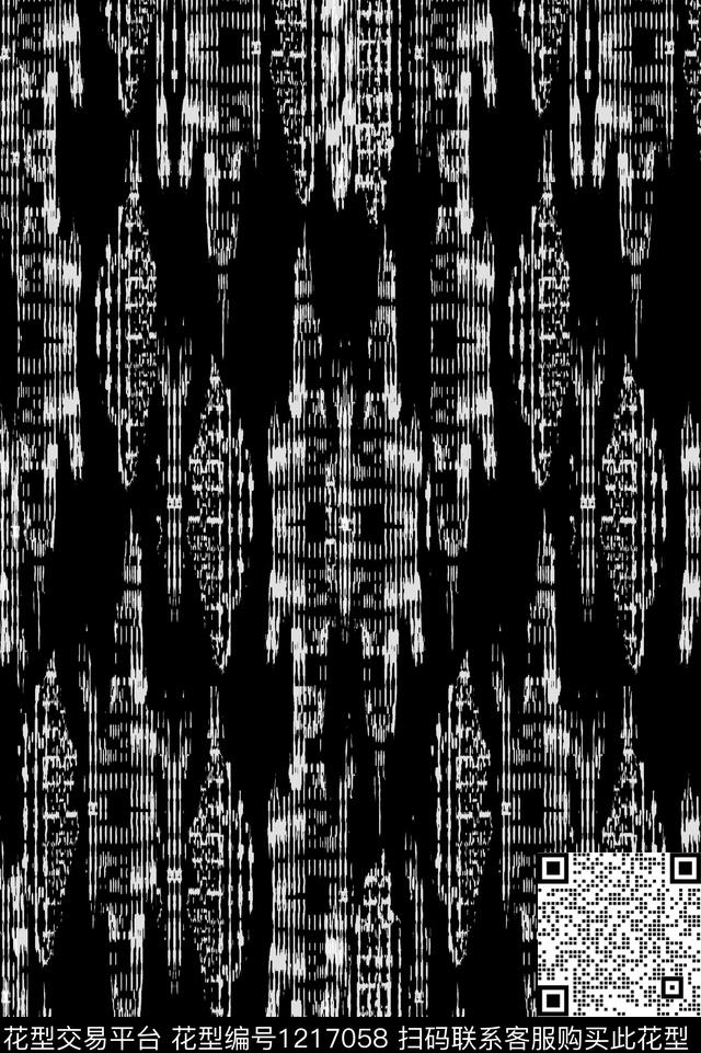 花卉肌理黑白华亿平台数码印花华亿平台下载（图片编号: 1217058） - 瓦栏（Walan）