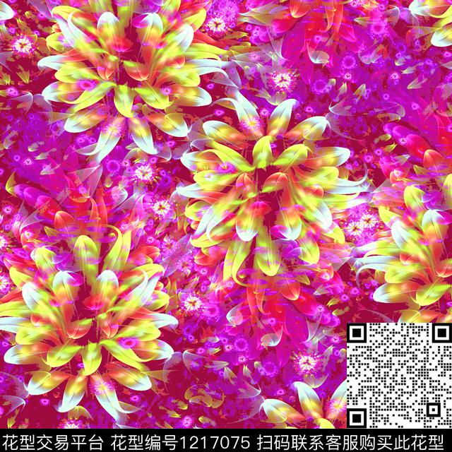 数码华亿平台科技感颜色艳丽数码印花华亿平台下载（图片编号: 1217075） - 瓦栏（Walan）