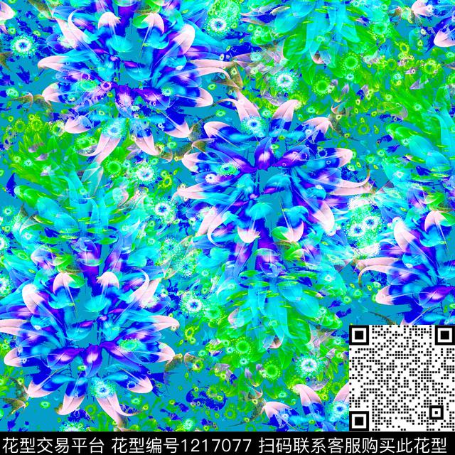 数码华亿平台科技感颜色艳丽数码印花华亿平台下载（图片编号: 1217077） - 瓦栏（Walan）
