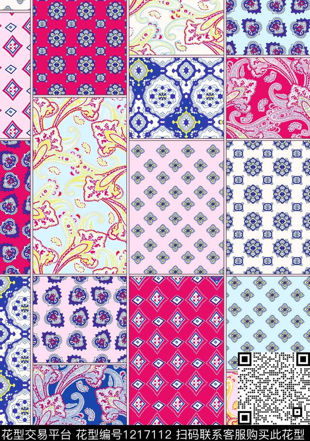 古典花纹民族风花纹数码印花华亿平台下载（图片编号: 1217112） - 瓦栏（Walan）