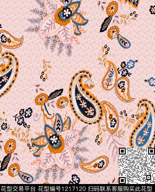 古典花纹纹理佩斯利传统印花华亿平台下载（图片编号: 1217120） - 瓦栏（Walan）