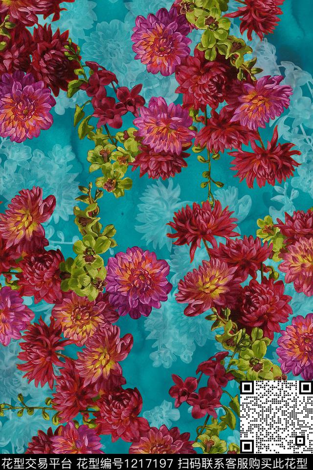 数码华亿平台花卉1/2接数码印花华亿平台下载（图片编号: 1217197） - 瓦栏（Walan）