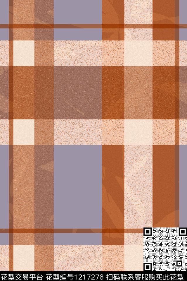 男装格子大牌风数码印花华亿平台下载（图片编号: 1217276） - 瓦栏（Walan）