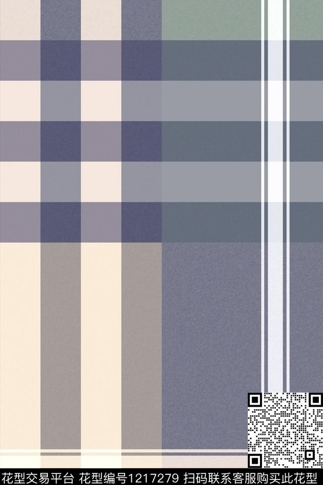 男装格子大牌风数码印花华亿平台下载（图片编号: 1217279） - 瓦栏（Walan）