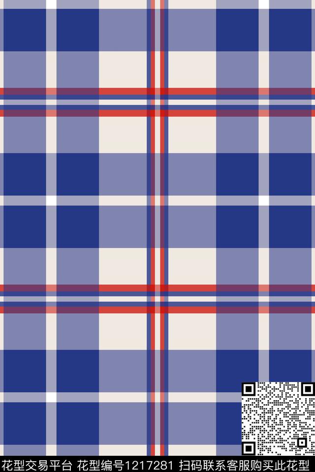 男装格子大牌风数码印花华亿平台下载（图片编号: 1217281） - 瓦栏（Walan）
