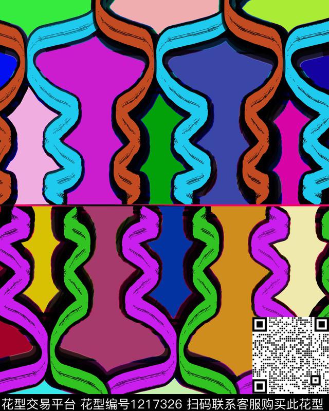 炫彩手绘混合拼接传统印花华亿平台下载（图片编号: 1217326） - 瓦栏（Walan）