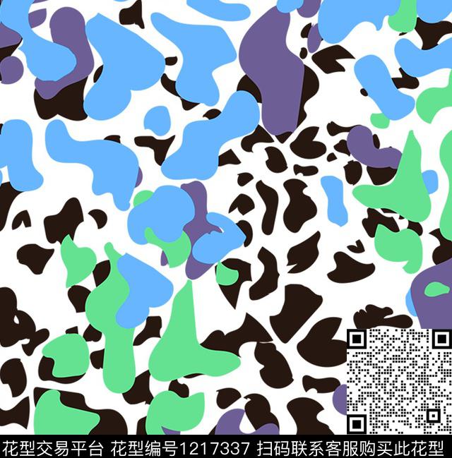时尚迷彩豹纹传统印花华亿平台下载（图片编号: 1217337） - 瓦栏（Walan）
