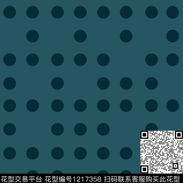 波点深绿扁平化传统印花华亿平台下载（图片编号: 1217358） - 瓦栏（Walan）