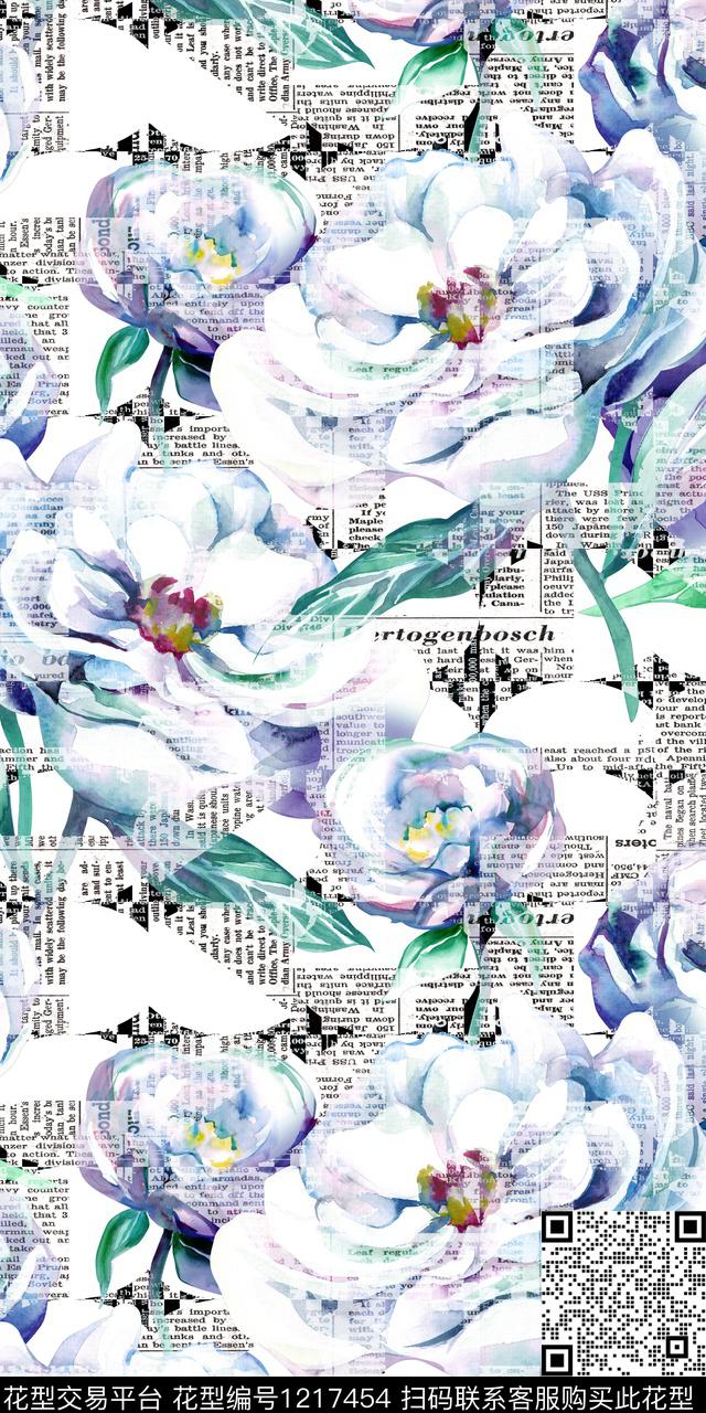 女装数码华亿平台花卉数码印花华亿平台下载（图片编号: 1217454） - 瓦栏（Walan）