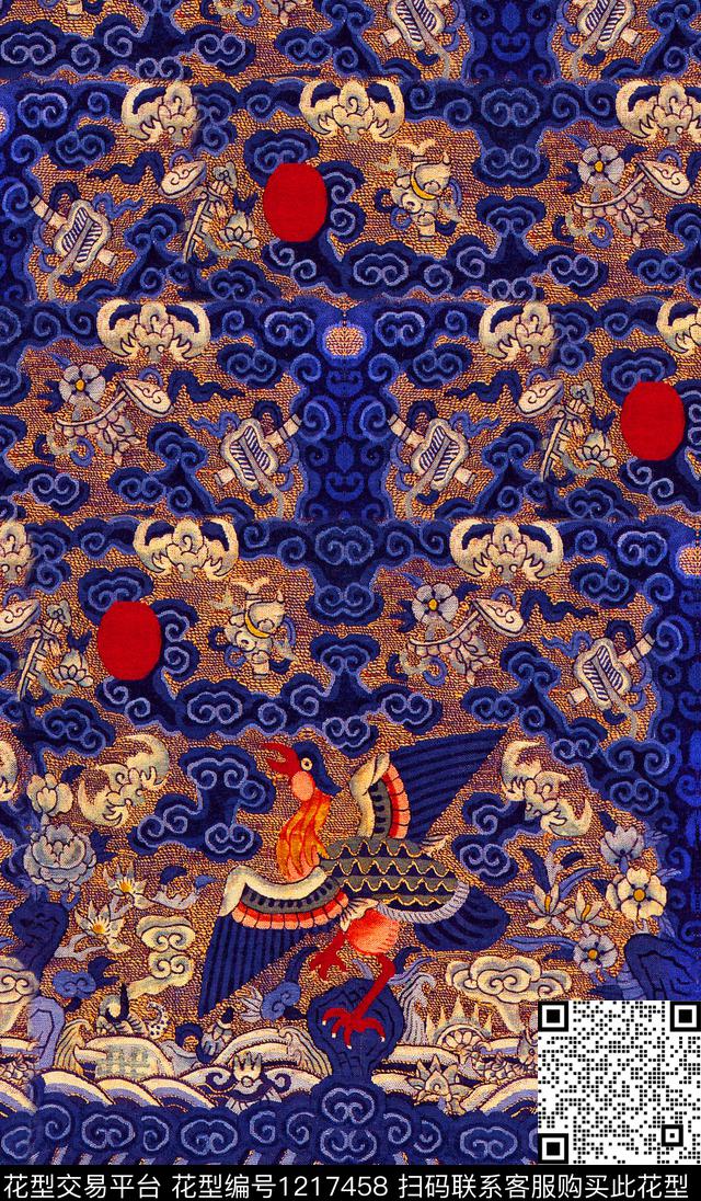 复古民族风中国风数码印花华亿平台下载（图片编号: 1217458） - 瓦栏（Walan）