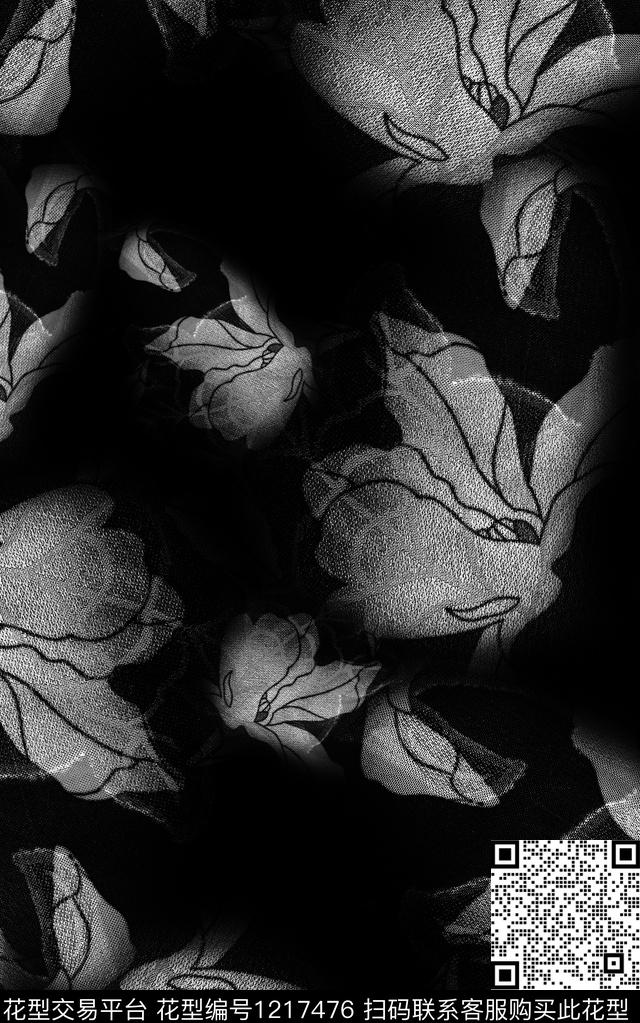 男装抽象肌理数码印花华亿平台下载（图片编号: 1217476） - 瓦栏（Walan）