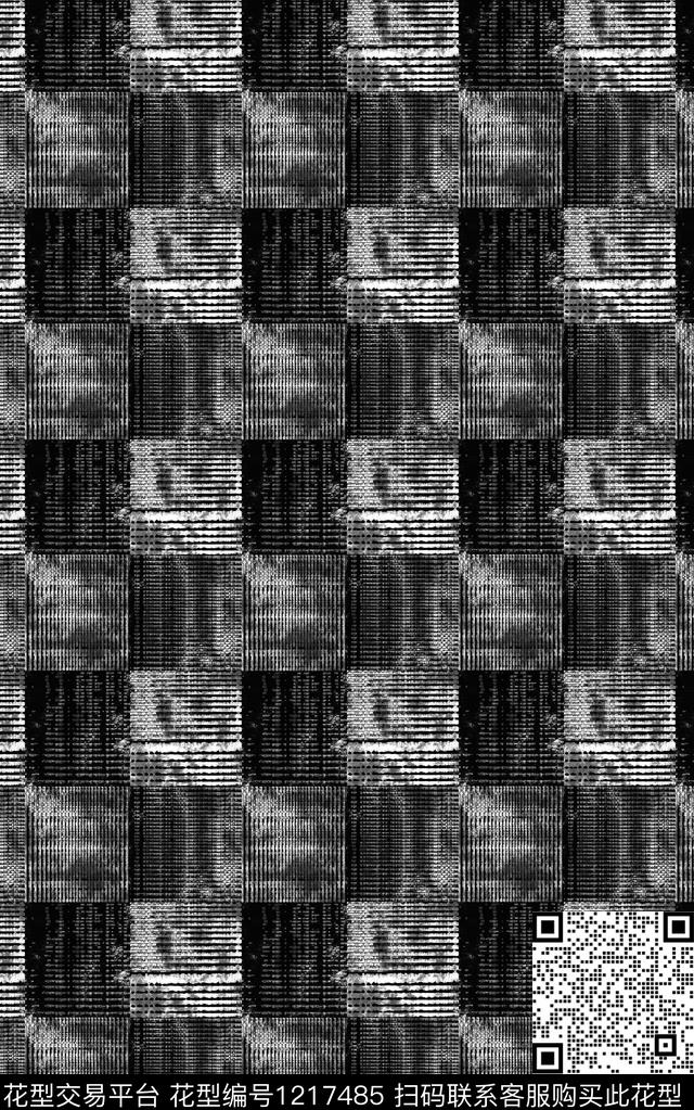 男装几何格子数码印花华亿平台下载（图片编号: 1217485） - 瓦栏（Walan）