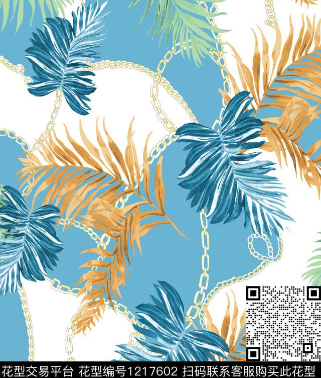 大牌风传统华亿平台绿植树叶传统印花华亿平台下载（图片编号: 1217602） - 瓦栏（Walan）