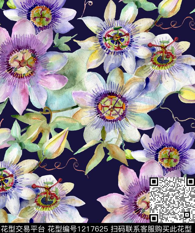 水彩花卉watercolorflower数码印花华亿平台下载（图片编号: 1217625） - 瓦栏（Walan）