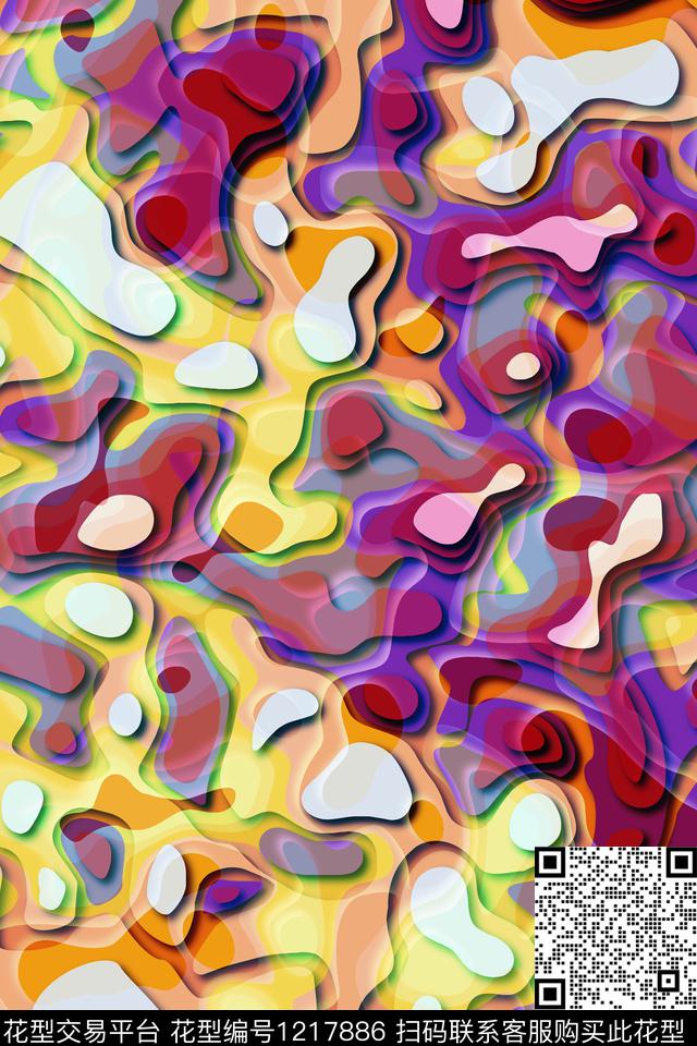 数码华亿平台炫彩几何数码印花华亿平台下载（图片编号: 1217886） - 瓦栏（Walan）
